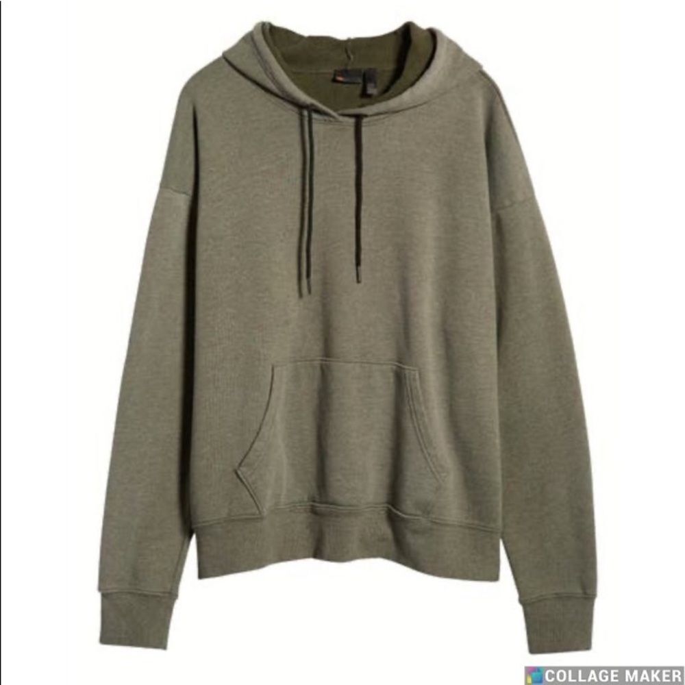 𝅺Zella Mens Green Atlas Vintage Wash Hoodie